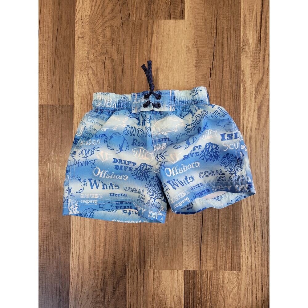Koala Kids Baby Boy Blue Nautical Swim Trunk Swimsuit Size 6-9 Months